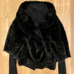 Liska Cashmere Fur Wrap Coat